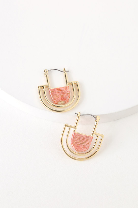 Menorca Gold and Pink Earrings 1