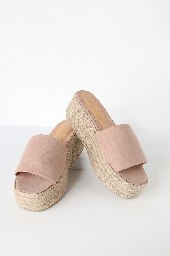 platform espadrille slides