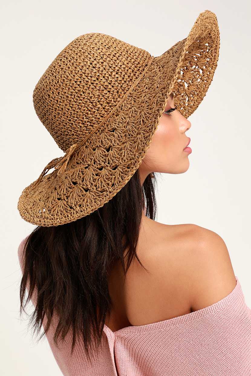 Lulu\'s Chic Brown Woven Hat Brown Woven Hat - Wire-Brimmed Hat - Cowboy Hat - Western  main image 2