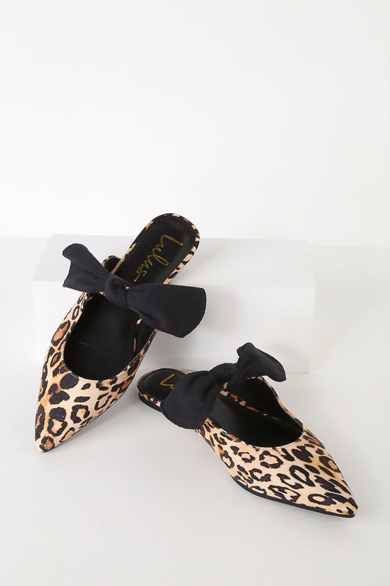 suede mules with bow
