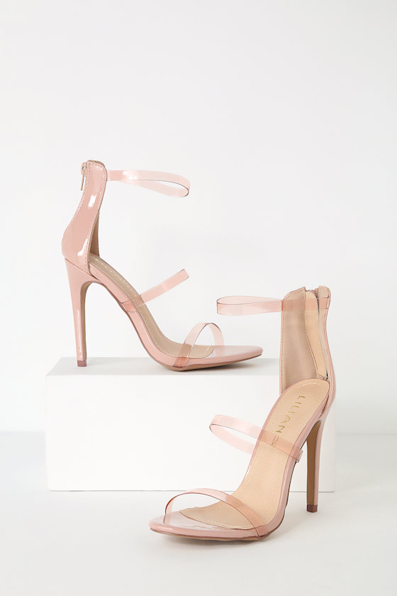 Ivanna Nude Pantent Ankle Strap Heels 3