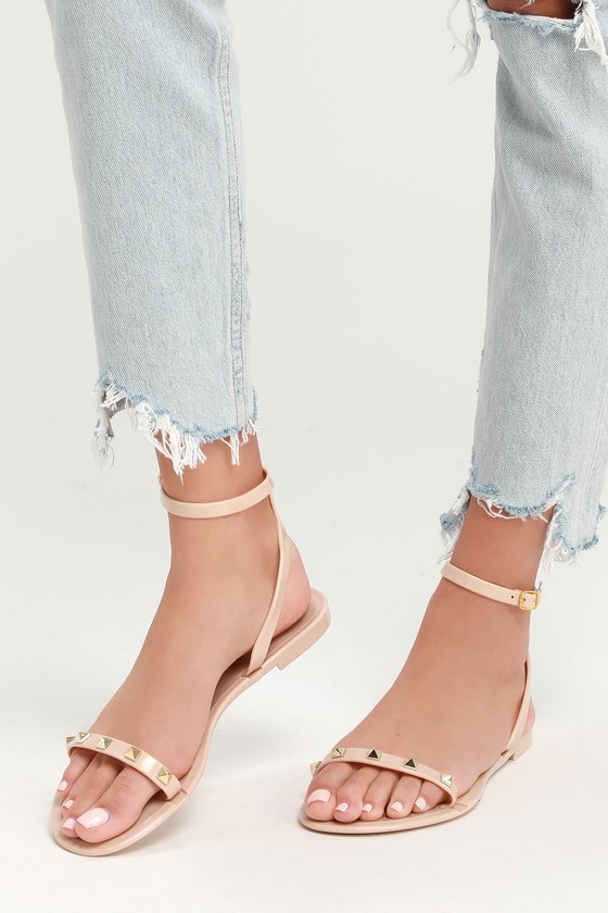 jelly sandals studded