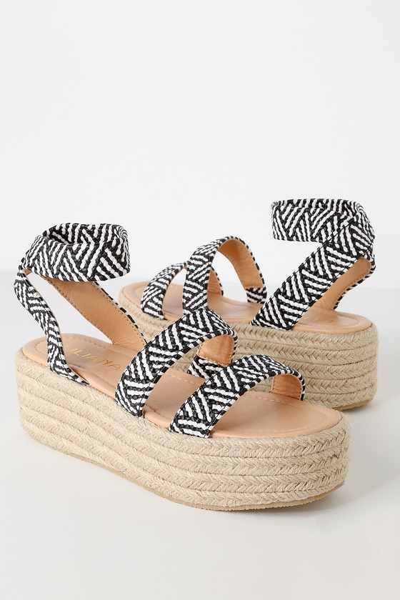 black and white espadrille flats
