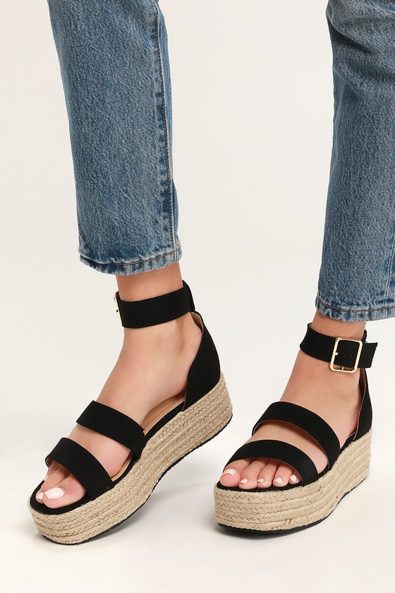 platform black espadrilles