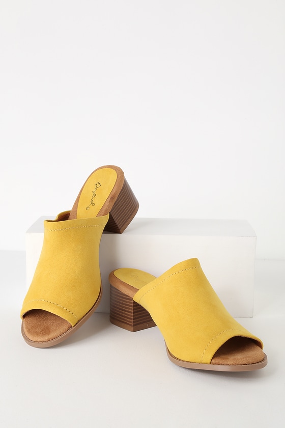 yellow mules flat