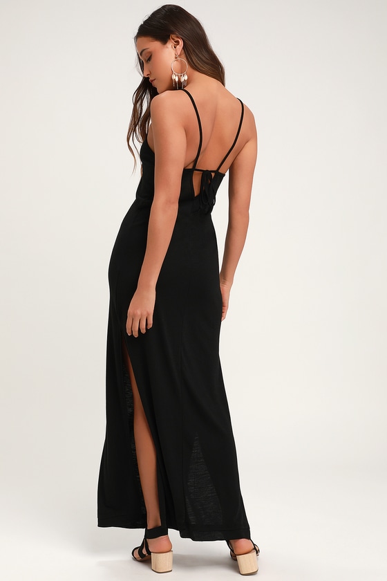 black maxi with slit