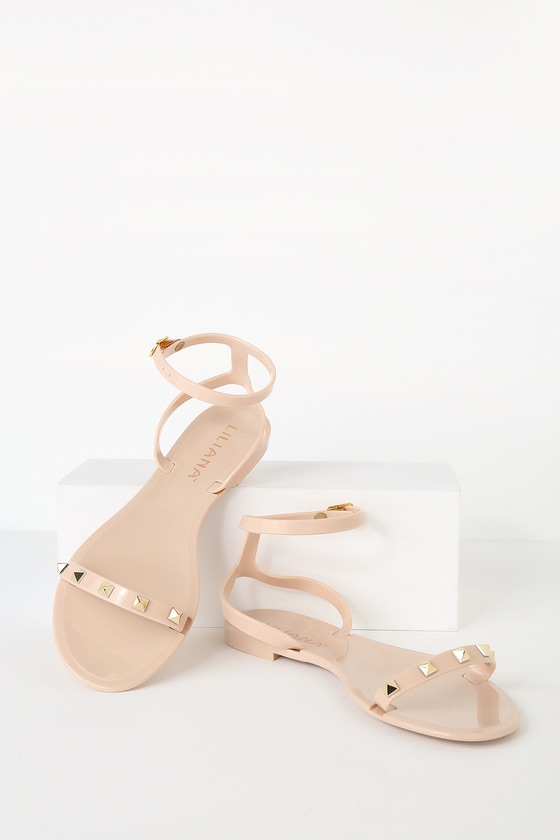 nude jelly sandals