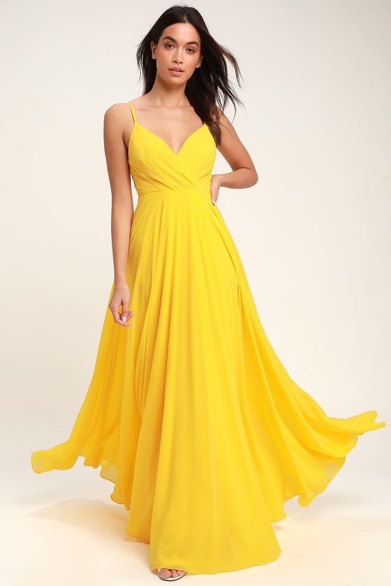 Lovely Yellow Maxi Dress - Yellow 