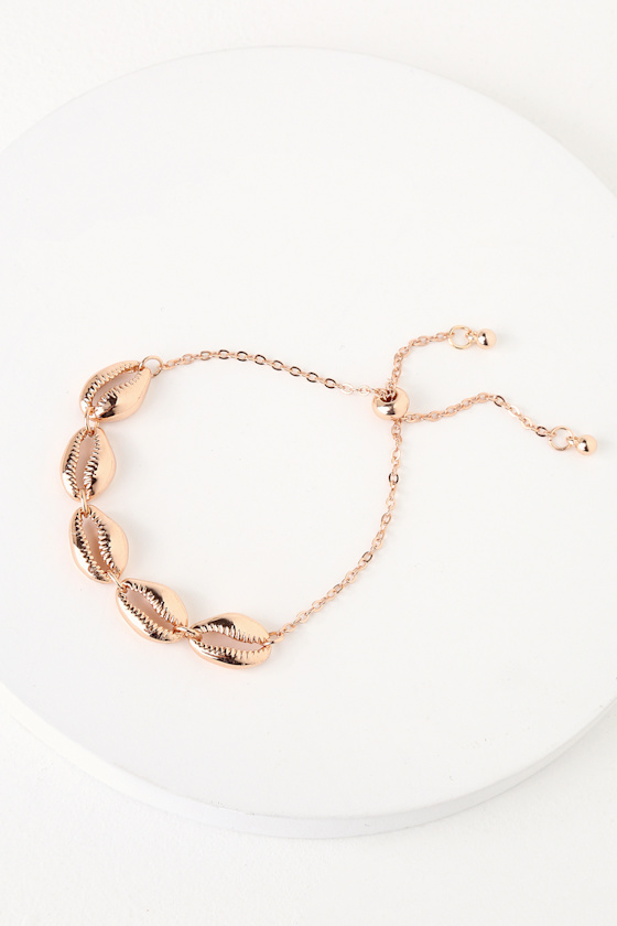 La Selva Rose Gold Cowrie Shell Bracelet 2
