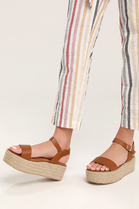 Cute Tan Sandals Espadrille Sandals Flatform Sandals Lulus