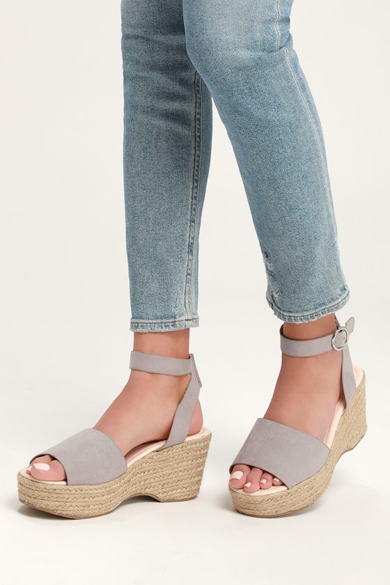 grey espadrille sandals