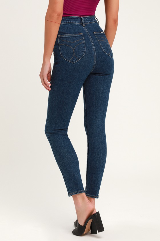 black high waisted ankle jeans