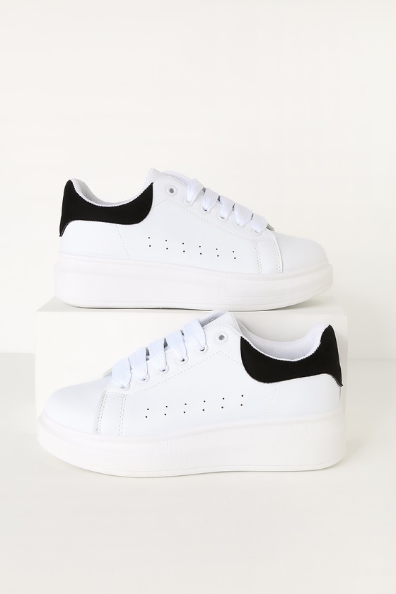 white tennis shoes platform