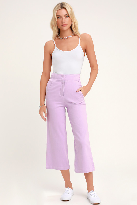 Nixon Lavender Denim Culotte Pants 1