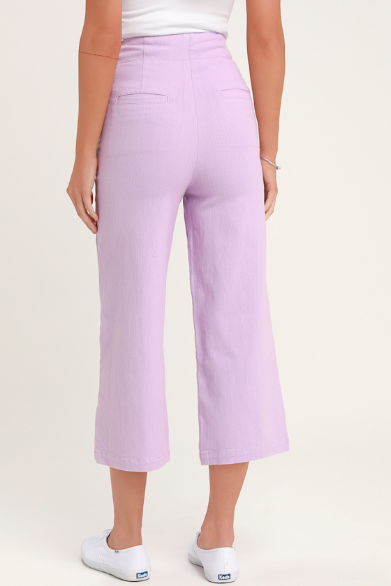 Nixon Lavender Denim Culotte Pants 4
