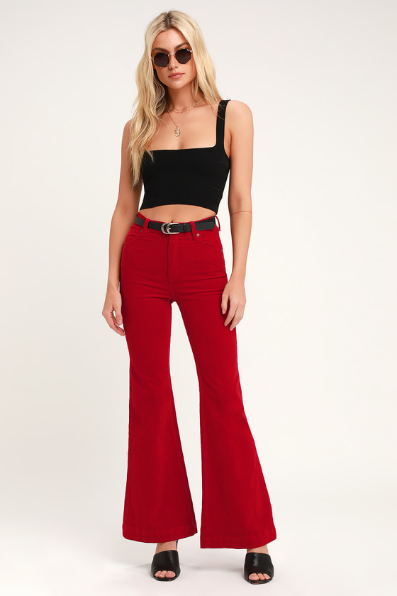 red corduroy pants womens