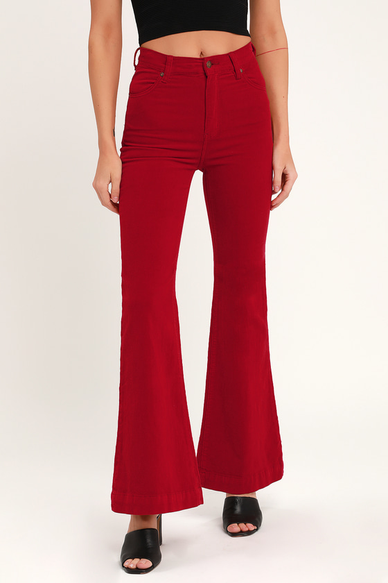 red corduroy pants womens