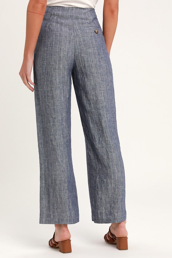 blue chambray pants