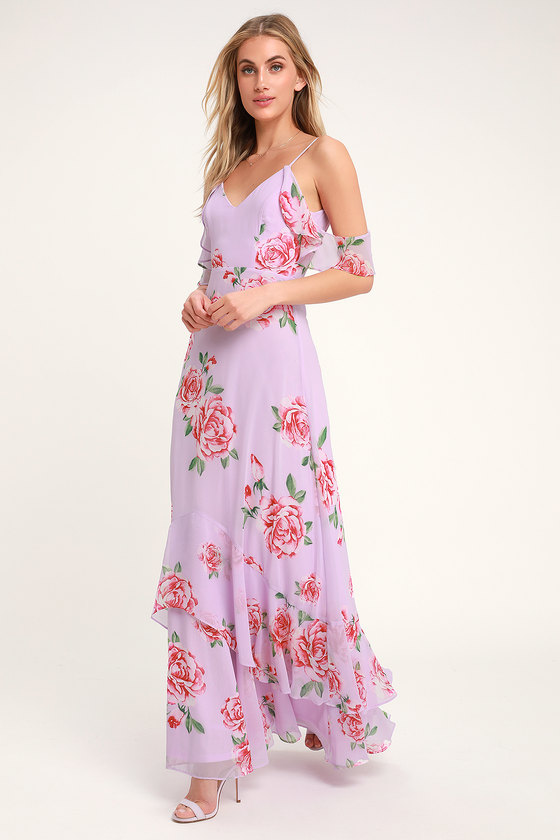 Lovely Lavender Dress - Floral Print Dress - Maxi Dress - Lulus