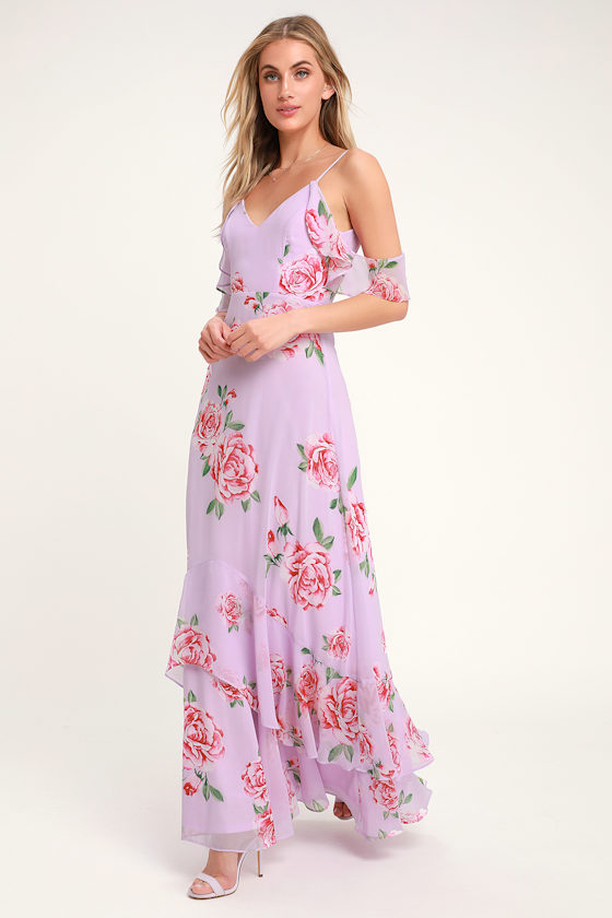 Take You There Lavender Floral Print Maxi Dress 3