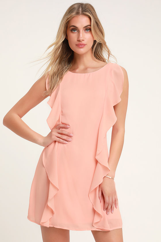 Cute Blush Pink Short Dress Ruffled Pink Dress Short Dress Lulus