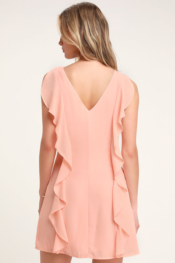 Audree Blush Pink Ruffled Sleeveless Dress 4