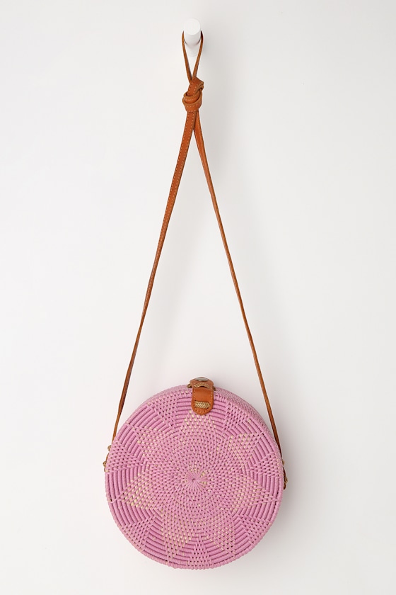 Beach Date Lilac Round Woven Purse 2