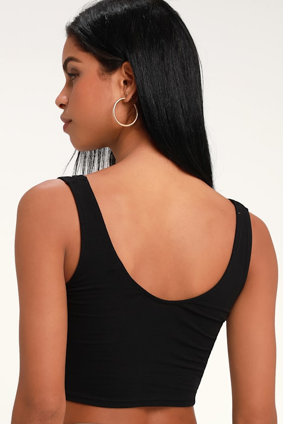 black cut out tank top