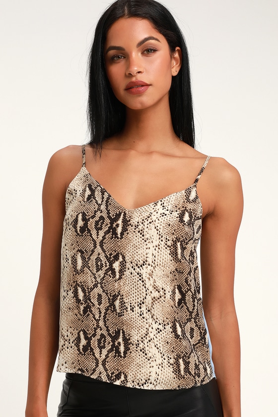 Cute Snake Print Top - Beige Snake Top - Snake Print Tank Top - Lulus