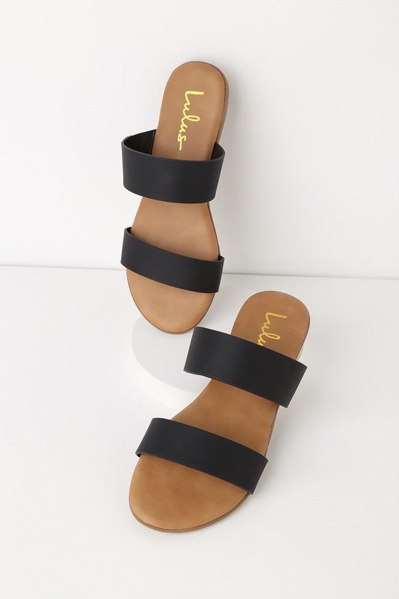 tan slip on sandals