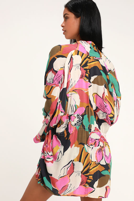 Sea and Moon Pink Multi Print Kimono Top 4