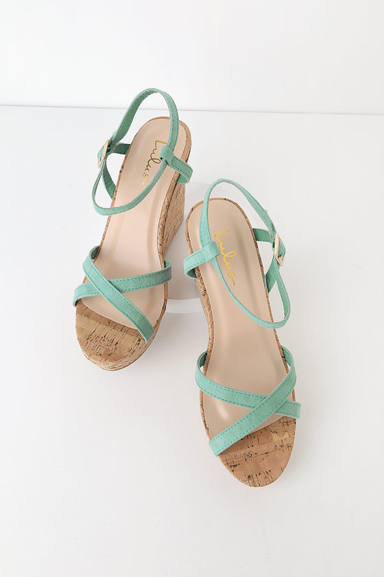 mint wedge sandals