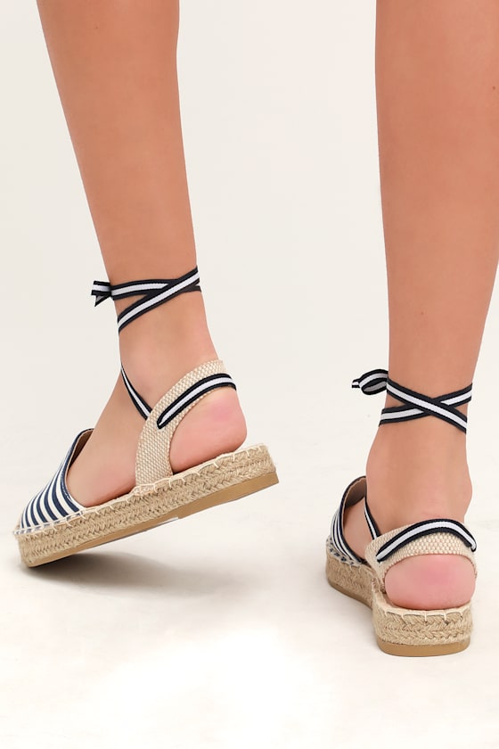 navy and white espadrilles