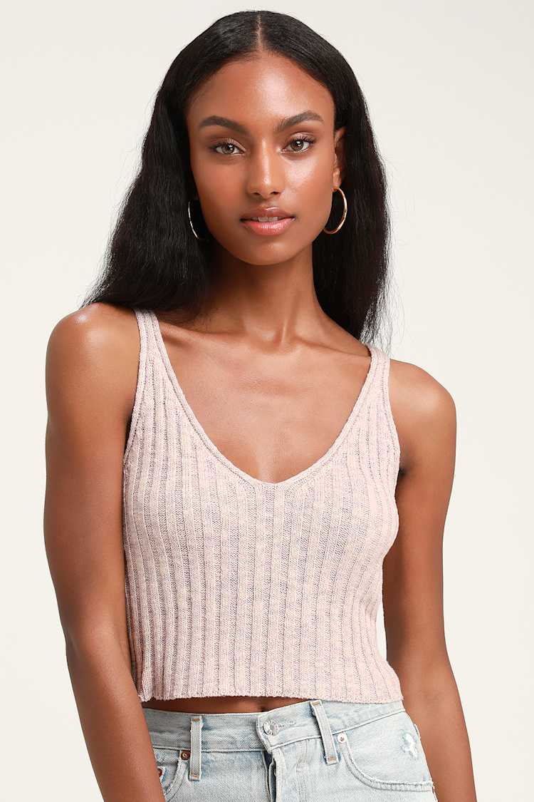 Cute Lavender Crop Top - Sweater Top - Ribbed Knit Crop Top - Lulus
