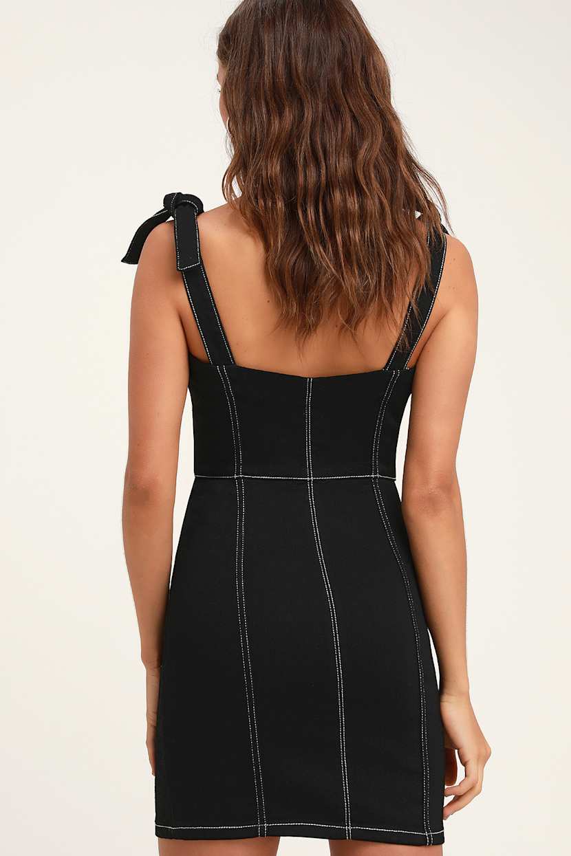 BB Dakota Read My Zips - Black Denim Dress - Zip-Front Mini Dress - Lulus BB Dakota Read My Zips - Black Denim Dress - Zip-Front Mini Dress - Lulus