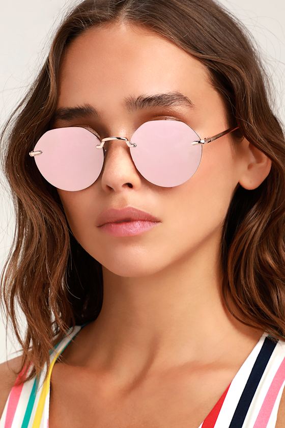 Brunch Date Rose Gold Mirrored Sunglasses 1