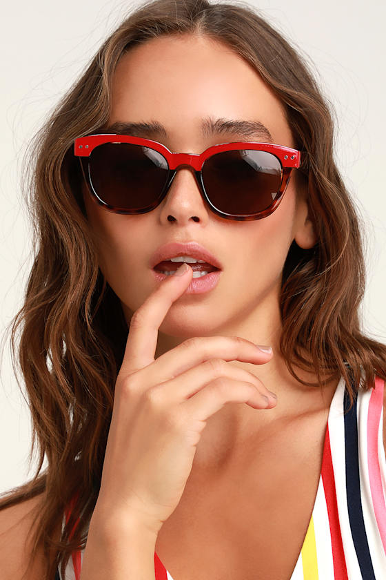 New School Red and Tortoise Sunglasses 1