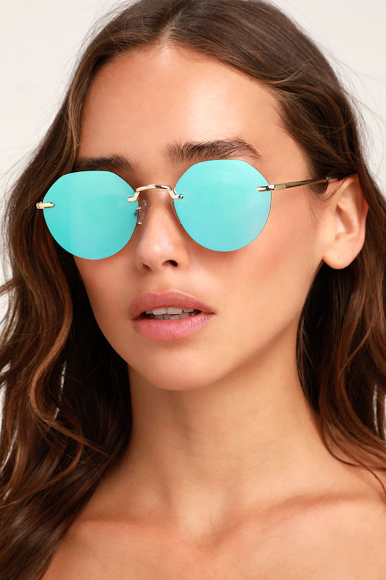 Brunch Date Blue Mirrored Sunglasses 1
