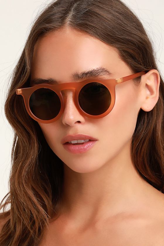 Cute Keyhole Sunglasses Round Sunglasses Brown Sunglasses Lulus