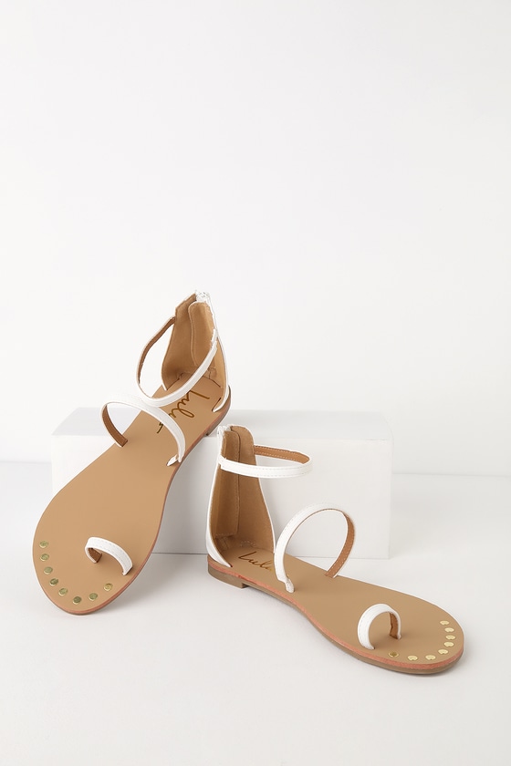 new look white sandals flat