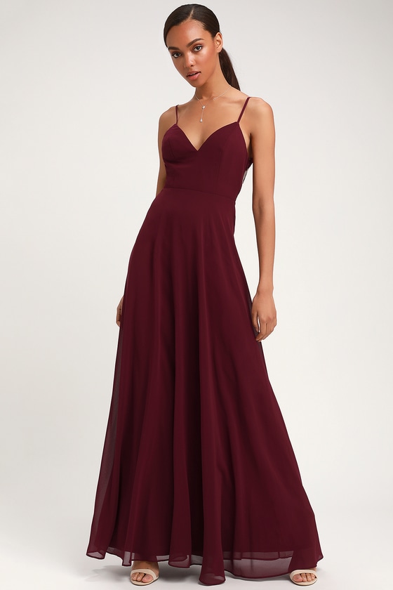 lulus burgundy maxi dress