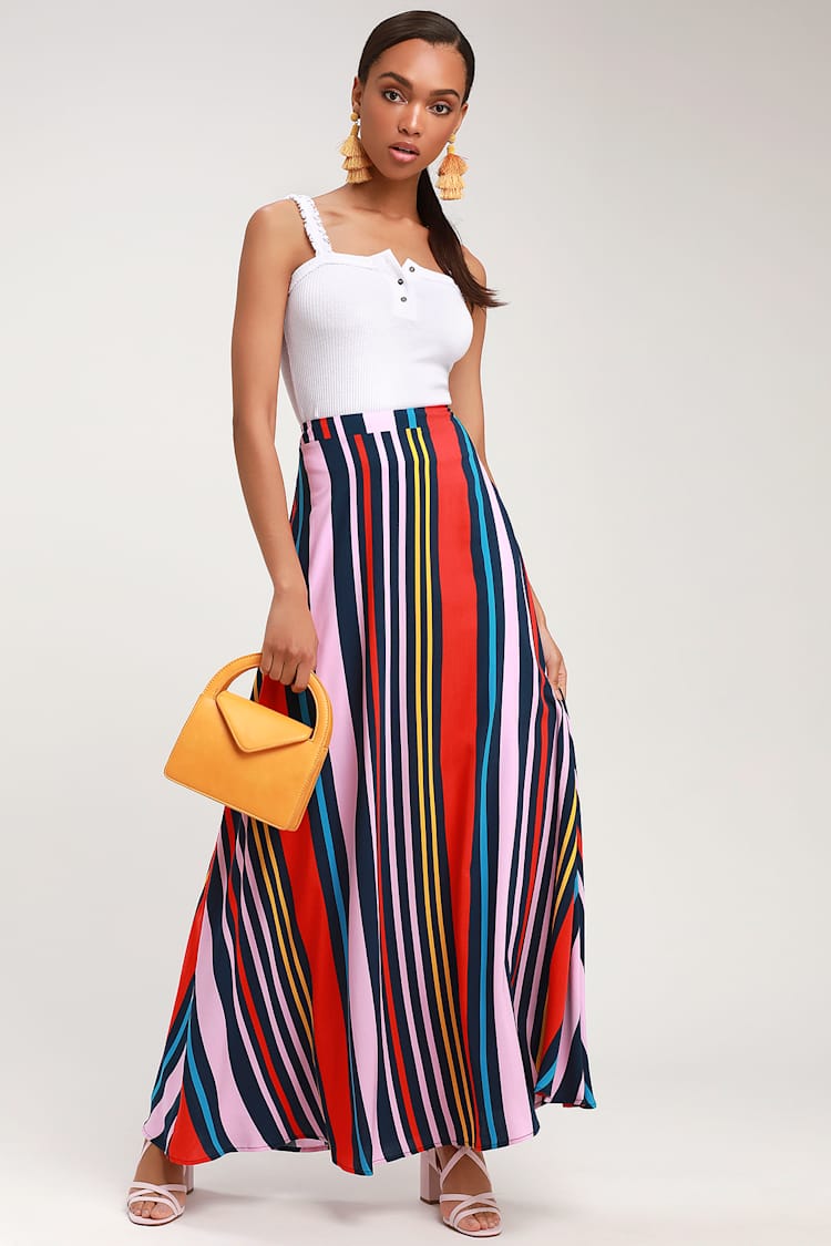 siani stripe maxi skirt