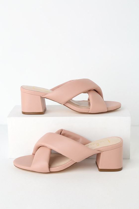Lovely Blush Mules PeepToe Mules Slide Sandals Lulus