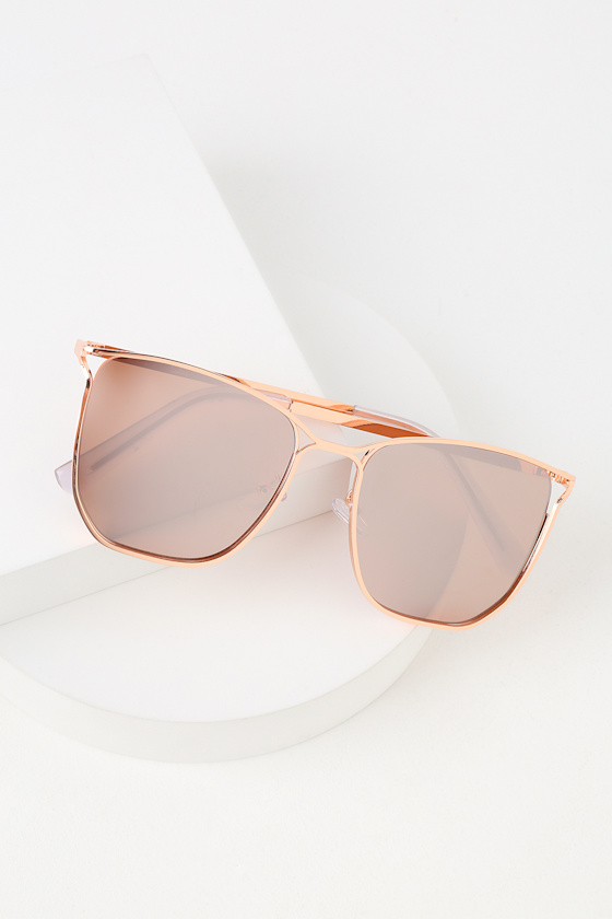 Xena Rose Gold Square Sunglasses 2