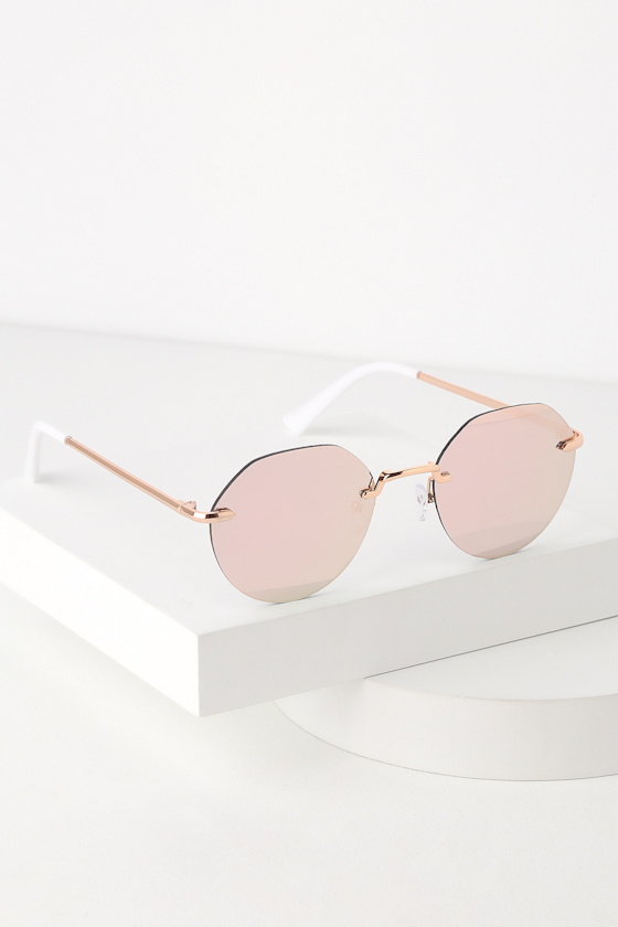 Brunch Date Rose Gold Mirrored Sunglasses 2