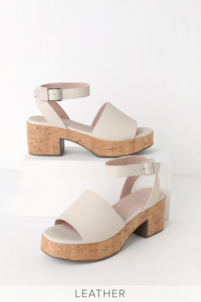 Calming Influence White Leather Platform Heels