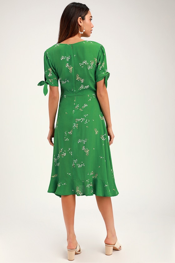 Emilia Green Floral Print Midi Dress 3