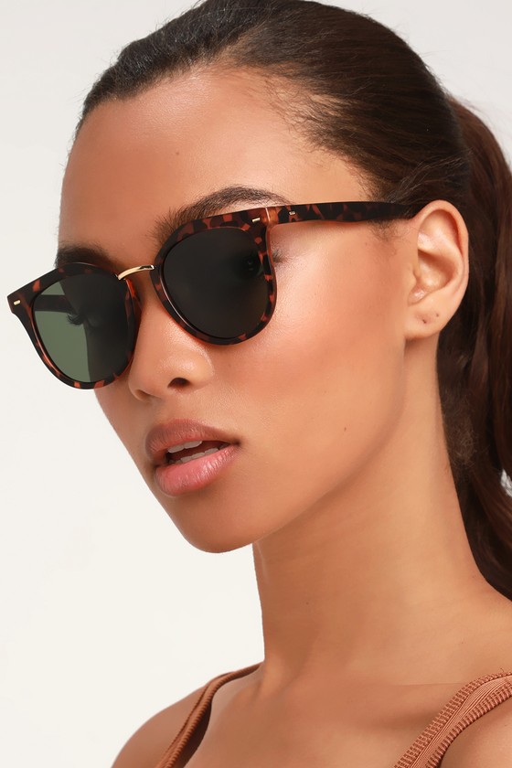 Cute Tortoise Sunglasses - Matte Tortoise Sunglasses - Sunnies - Lulus