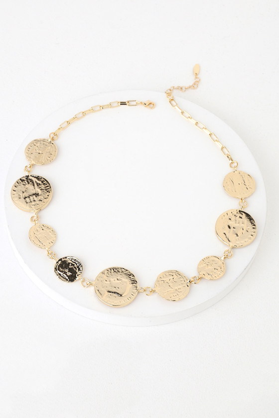 Sienna Gold Coin Choker Necklace 3