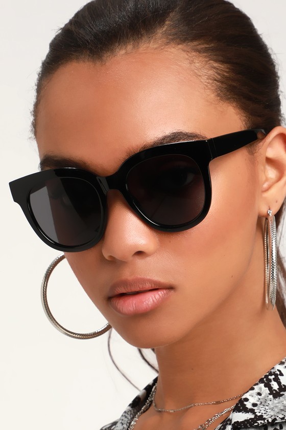 Cute Black Sunglasses Oversized Black Sunglasses Lulus